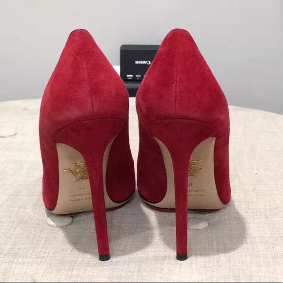 Charlotte Olympia Party Monroe Suede Pumps PVC tri - Picture 5 of 5